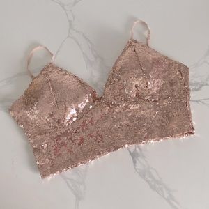 Glitzy Rose Gold Crop Top